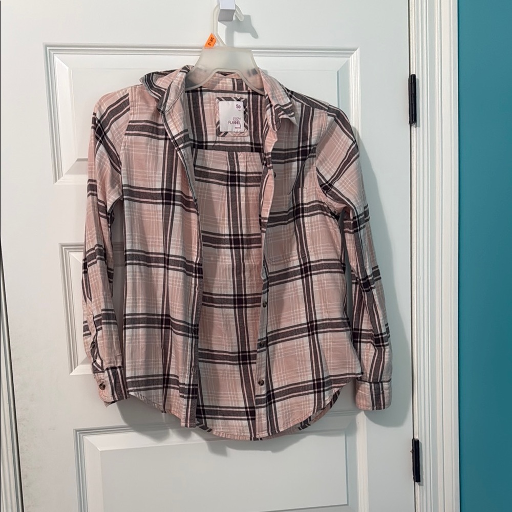 Pink Plaid Button-Up Shirt